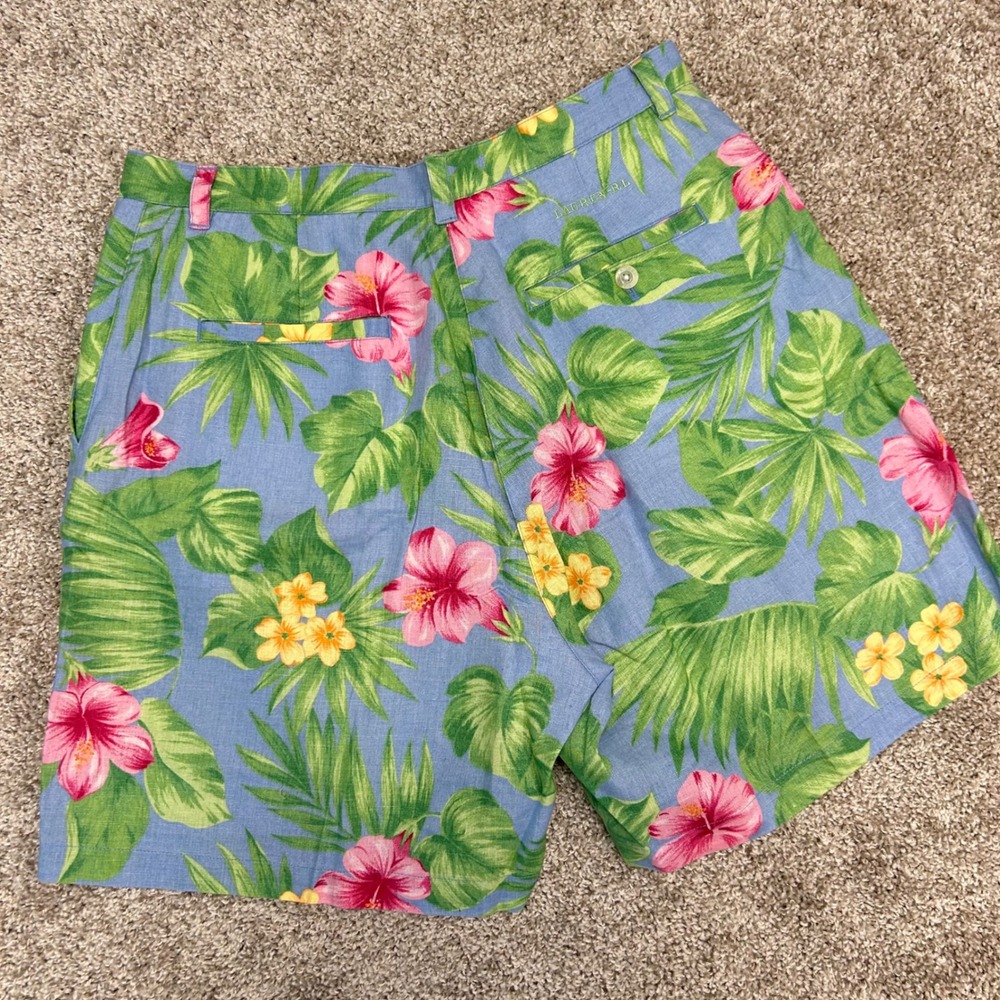 Lauren Ralph Lauren‎ Linen Shorts Women NO SIZE TAG (10) High Rise Tropical